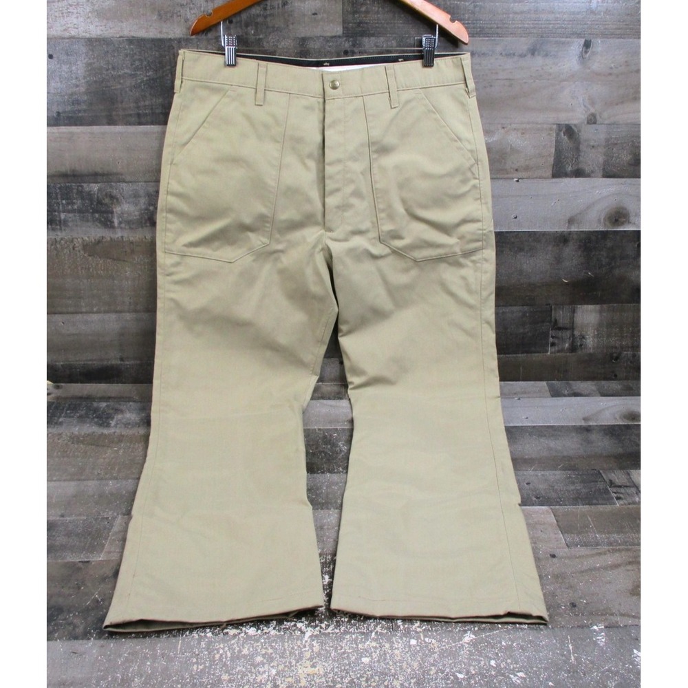 LL Bean GORE-TEX Pants Mens 38x32 Khaki Nylon Lined Made in USA Waterproof Rain